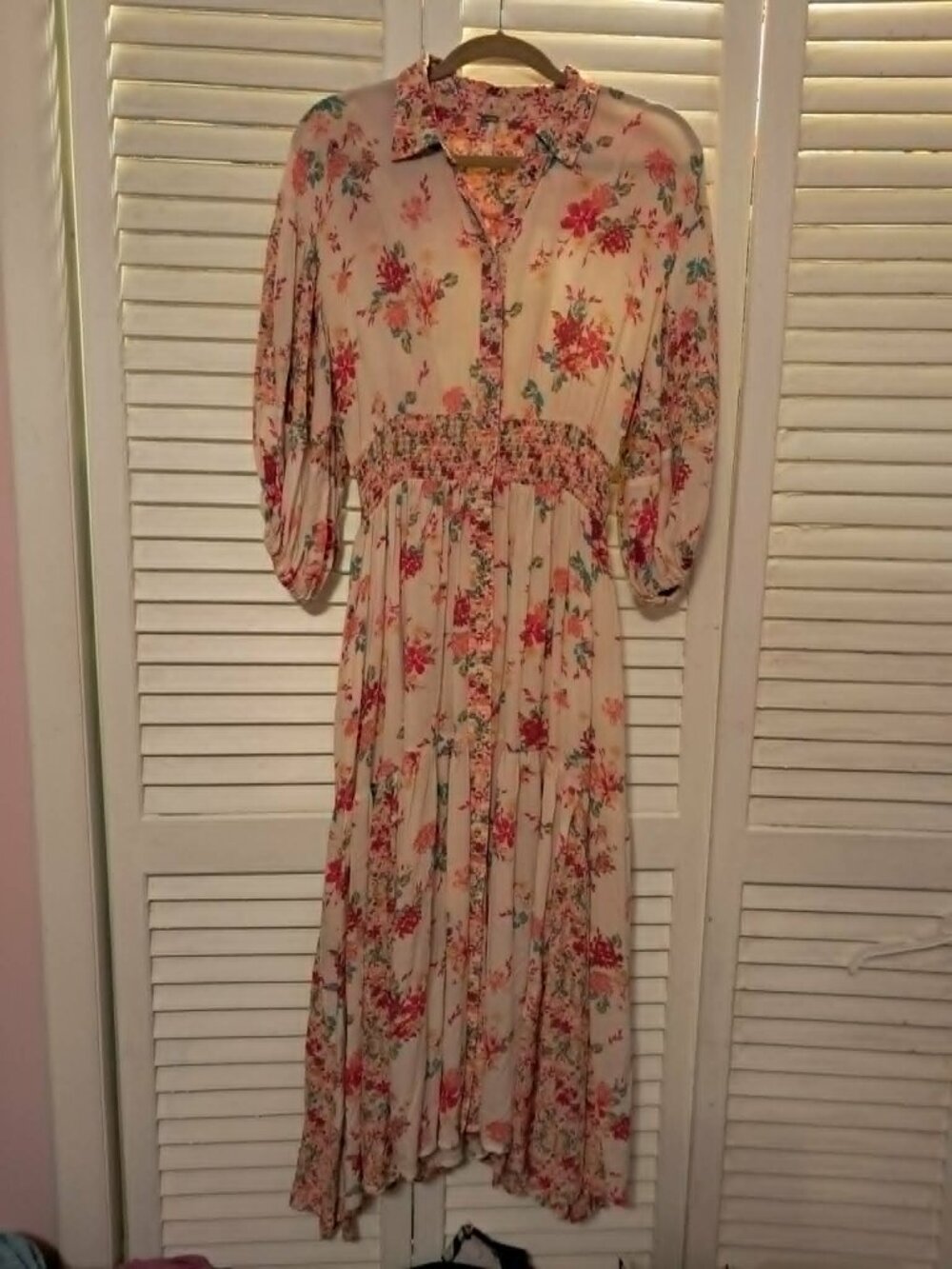 FREE PEOPLE BOHO FLORAL PRAIRIE PUNK MAXI DRESS SMALL - Picture 3 of 8